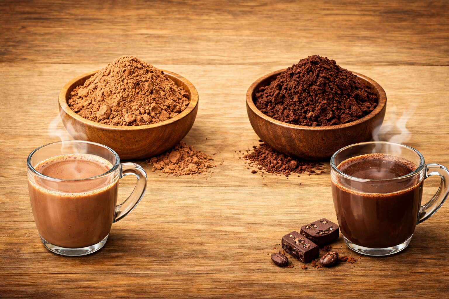 非アルカリ処理ココアの見分け方